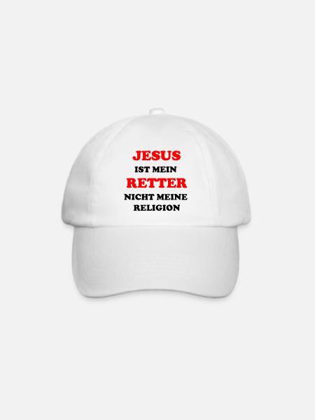 Jesus Ist Mein Retter Nicht Meine Religion - Baseballkappe - Weiß/Weiß