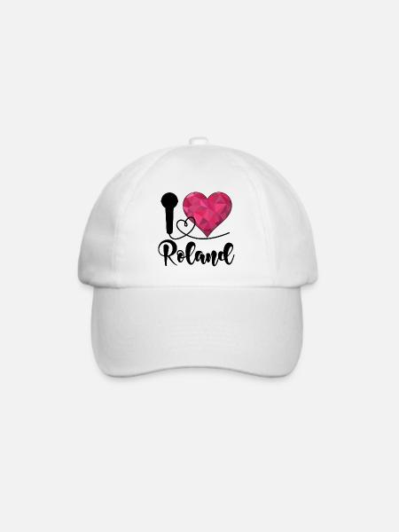 I Love Roland Ich Liebe Roland - Baseballkappe - Weiß/Weiß