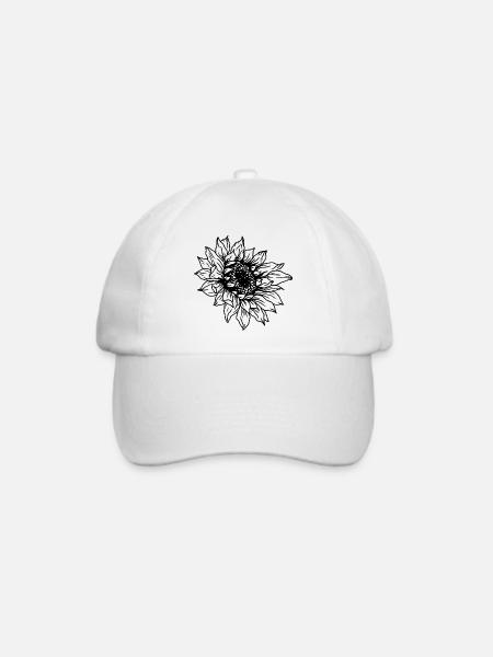Sonnenblume - Baseballkappe - Weiß/Weiß