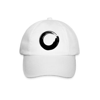 Pinselstrich-Kreis - Baseballkappe - Weiß/Weiß - Vorne