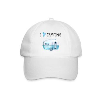 I love Camping - Baseballkappe - Weiß/Weiß - Vorne