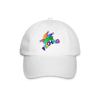 Fasching / Carnival / Narrenkappe - Baseballkappe - Weiß/Weiß - Vorne