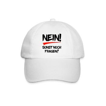 Nein! Sonst noch Fragen? - Baseballkappe - Weiß/Weiß - Vorne