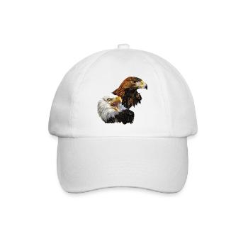 Weißkopfseeadler und Steinadler - Baseballkappe - Weiß/Weiß - Vorne