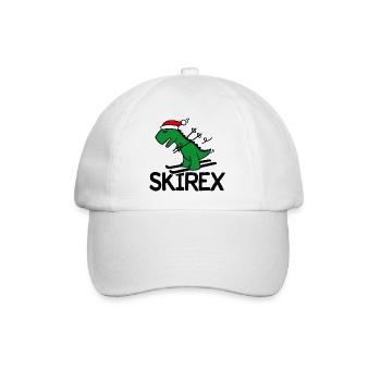 Skirex T-Rex Skifahren Dinosaurier Tyrannosaurus Ski Wortspiel - Baseballkappe - Weiß/Weiß - Vorne