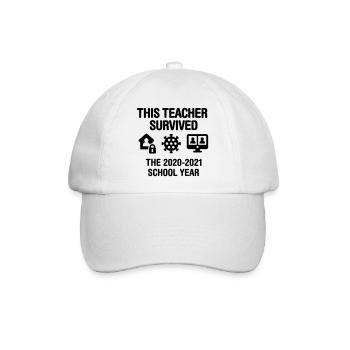 Dieser Lehrer überlebte das Schuljahr 2020 2021 - Baseballkappe - Weiß/Weiß - Vorne