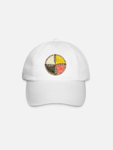 Native Americans Medicine Wheel - Feathers 3 - Baseballkappe - Weiß/Weiß