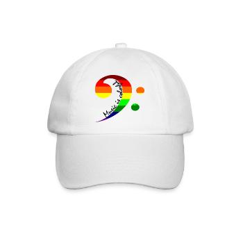 Bassschlüssel Regenbogenfarbe Regenbogenfahne - Baseballkappe - Weiß/Weiß - Vorne