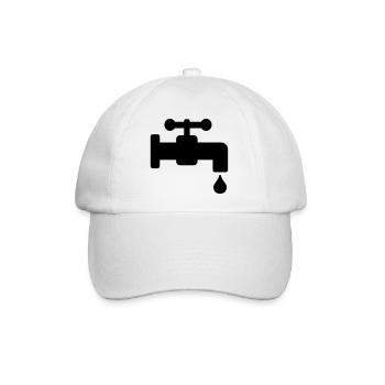 Wasserhahn undicht - Baseballkappe - Weiß/Weiß - Vorne