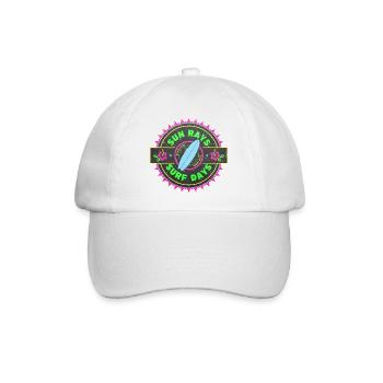 Surfen Retro Surfer Grafikdesign - Baseballkappe - Weiß/Weiß - Vorne