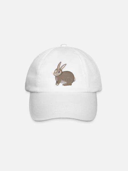 Hase braun - Baseballkappe - Weiß/Weiß