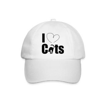 I love cats - Baseballkappe - Weiß/Weiß - Vorne