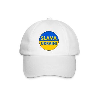 Slava ukraini - Baseballkappe - Weiß/Weiß - Vorne