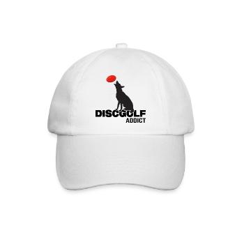 discgolf frisbee hund und frisbeescheibe - Baseballkappe - Weiß/Weiß - Vorne