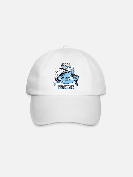 Coole Fischer Mann - Baseballkappe - Weiß/Weiß