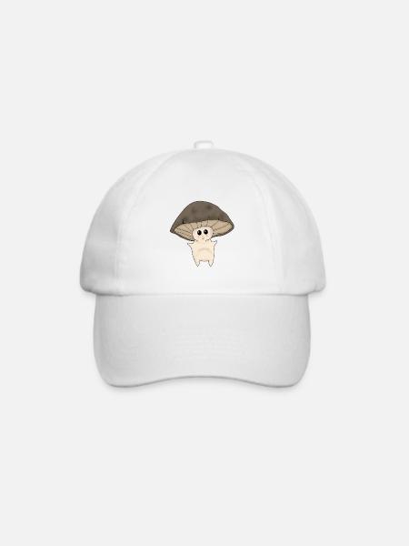 Pilzmännchen - Baseballkappe - Weiß/Weiß