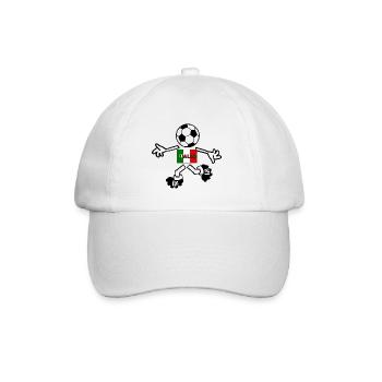 Der Fußballer aus Italien - Baseballkappe - Weiß/Weiß - Vorne