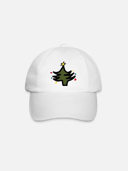 abstraktes Weihnachts T-Shirt, Weihnachtsmotiv - Baseballkappe - Weiß/Weiß