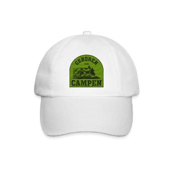 Geboren Zum Campen Patch - Baseballkappe - Weiß/Weiß - Vorne