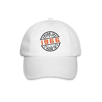 Geburtsjahr Geburtstag Born In - Made in 1966 - Baseballkappe - Weiß/Weiß - Vorne
