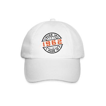 Geburtsjahr Geburtstag Born In - Made in 1962 - Baseballkappe - Weiß/Weiß - Vorne