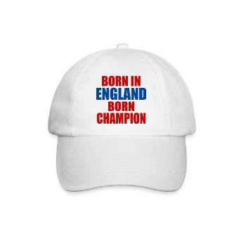 born in england born champion - england - Baseballkappe - Weiß/Weiß - Vorne