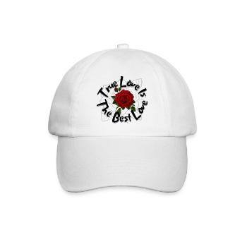 Die blühende Rose der Liebe: Wahre Liebe Das Beste - Baseballkappe - Weiß/Weiß - Vorne