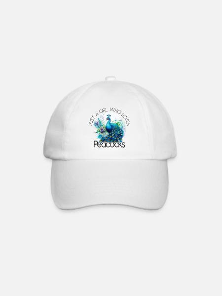 Pfau Blumen Pfauenfeder Exotisch Farbenfroh Bunt - Baseballkappe - Weiß/Weiß