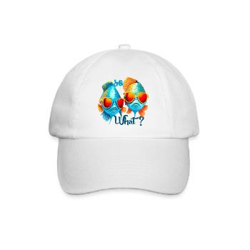Bunte Fische mit Sonnenbrillen - Baseballkappe - Weiß/Weiß - Vorne