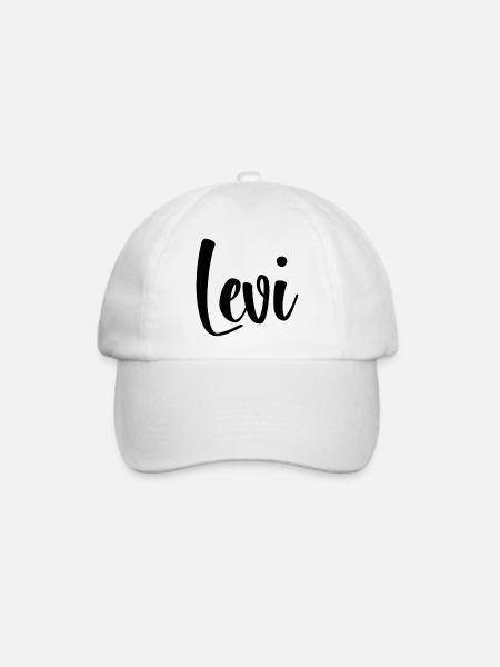 Name - Levi - Baseballkappe - Weiß/Weiß