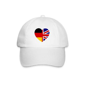 Die deutsch englische Liebe - Baseballkappe - Weiß/Weiß - Vorne