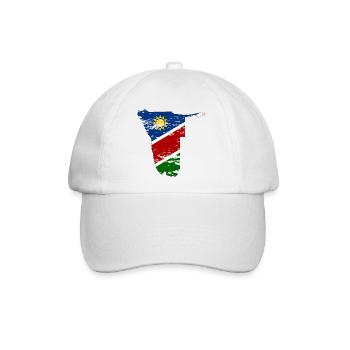 Namibia Landkarte used - Baseballkappe - Weiß/Weiß - Vorne