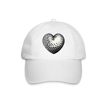 Ich liebe Golf Herz - Baseballkappe - Weiß/Weiß - Vorne