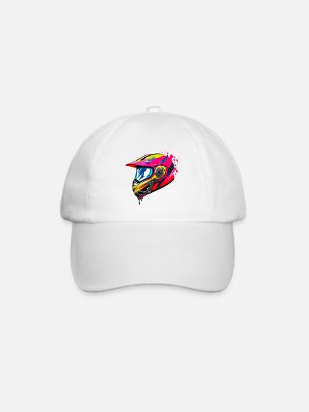 motorradhelm - Baseballkappe - Weiß/Weiß