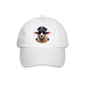 Schaf Polizistin - Baseballkappe - Weiß/Weiß - Vorne