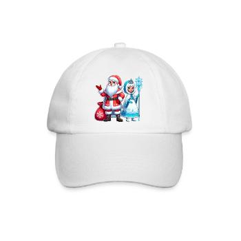Ded Moroz Snegurotschka russischer Weihnachtsmann - Baseballkappe - Weiß/Weiß - Vorne