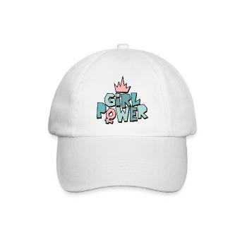 Mädchenpower oder Frauenpower - Baseballkappe - Weiß/Weiß - Vorne
