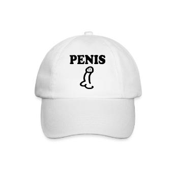 Penis - Baseballkappe - Weiß/Weiß - Vorne