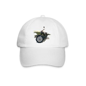 Moped im Sonnenuntergang - Baseballkappe - Weiß/Weiß - Vorne