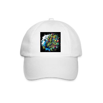 Pfau - Baseballkappe - Weiß/Weiß - Vorne