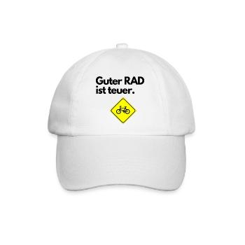 Guter RAD ist teuer. - Baseballkappe - Weiß/Weiß - Vorne