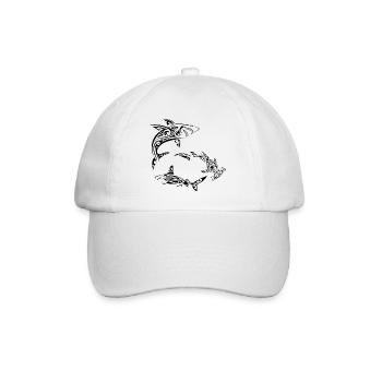 Polynesische Schwarzhaie - Baseballkappe - Weiß/Weiß - Vorne