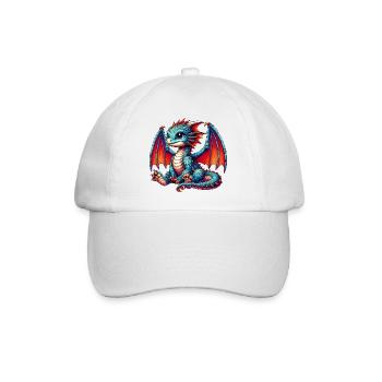 Drache - Baseballkappe - Weiß/Weiß - Vorne