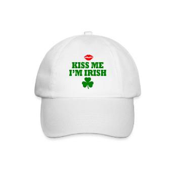 Kiss me im irish - Baseballkappe - Weiß/Weiß - Vorne
