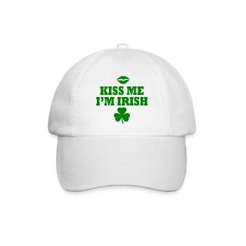 Kiss me im irish - Baseballkappe - Weiß/Weiß - Vorne