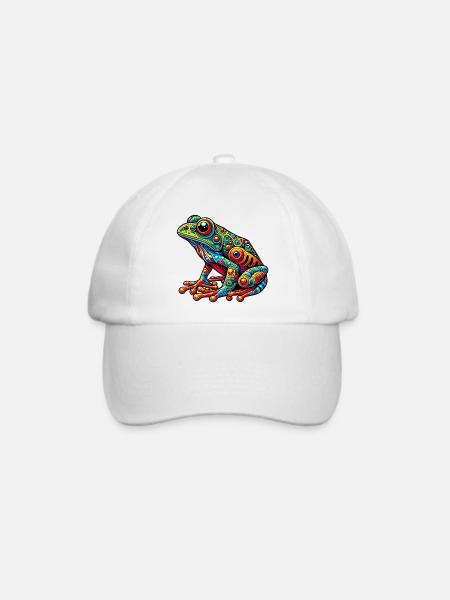 Frosch - Baseballkappe - Weiß/Weiß