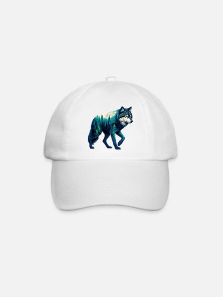 Wolf - Baseballkappe - Weiß/Weiß