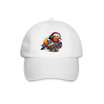 Mandarinente - Baseballkappe - Weiß/Weiß - Vorne
