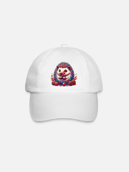 Igel - Baseballkappe - Weiß/Weiß