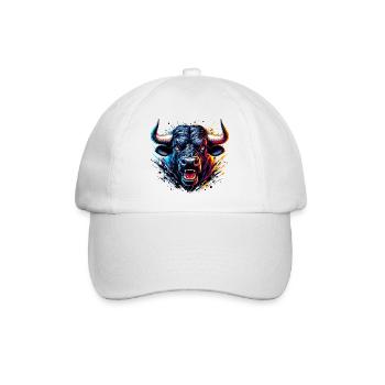 Stier - Baseballkappe - Weiß/Weiß - Vorne